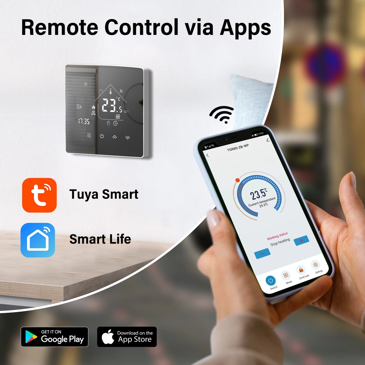 Beok Tuya Zigbee Thermostat Wifi Temperature Sensor Controller for Gas Boiler 3A Smart Gateway Hub Works With Alexa Google Home