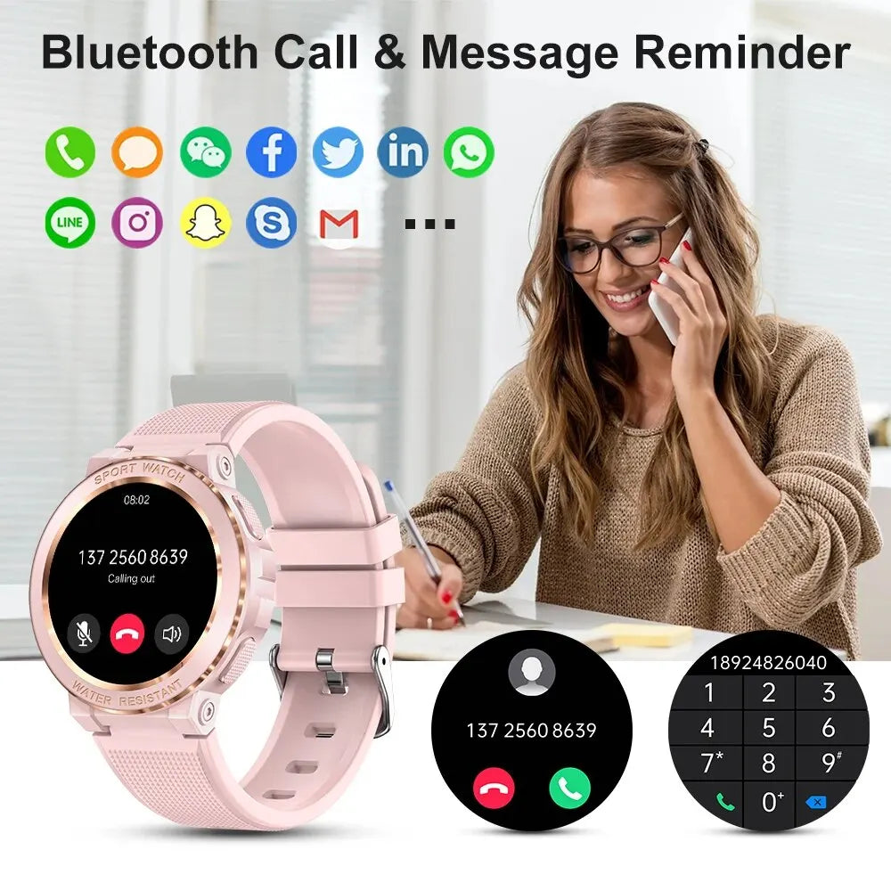 MELANDA Sport Smart Watch Women Bluetooth Call Smartwatch IP68 Waterproof Fitness Tracker Health Monitoring for IOS Android MK60