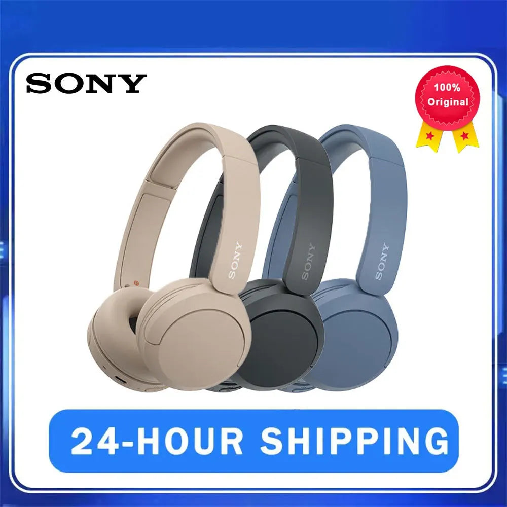 Sony WH-CH520 Wireless Headphones Support DESS Bluetooth wireless headset up to 50 hours Battery Life Support Voice Assistant 100%