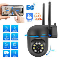 Wireless Security Camera System Outdoor Home 5G WiFi Night Vision Cam 1080P HD 5X Zoom APP Remote Monitoring Motion Detected Camera