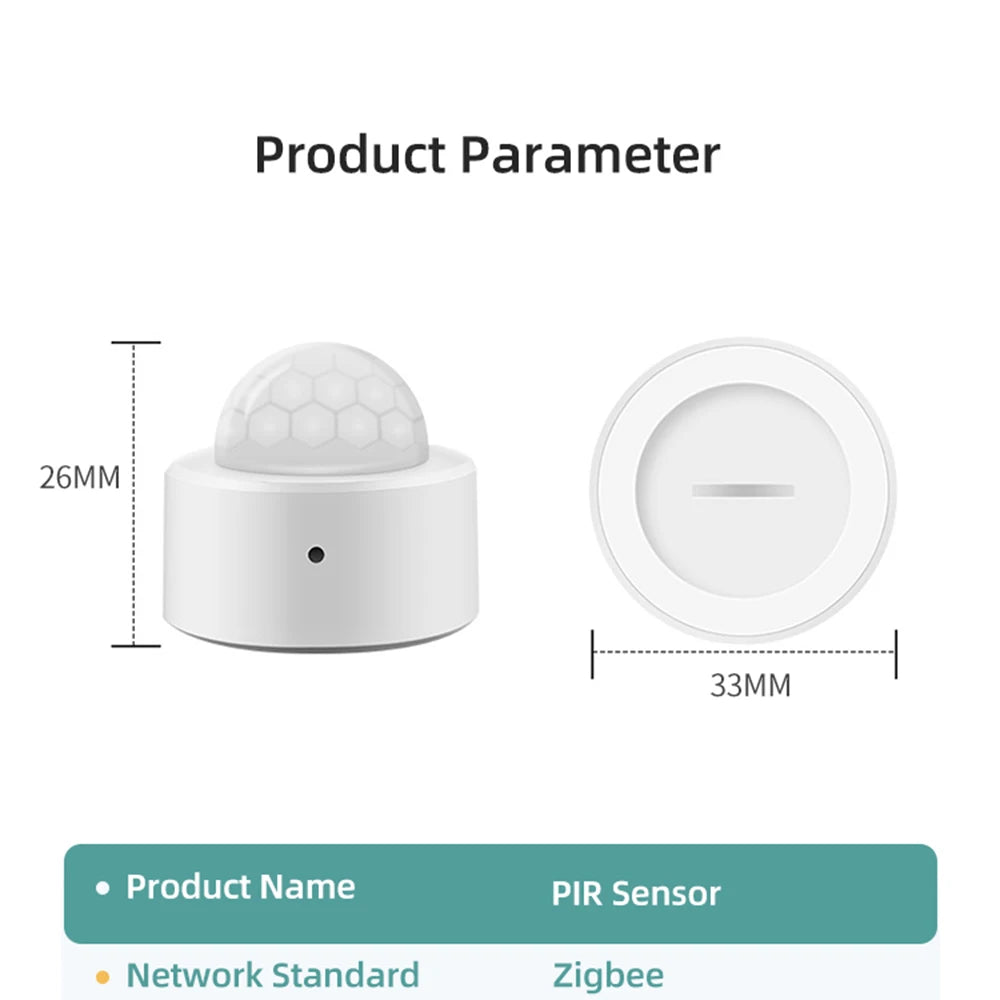 Tuya 2 in 1 Zigbee Mini PIR Motion Detector +Bright Lux Light Passive Infrared Security Burglar Alarm Sensor