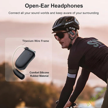 Ear Buds Wireless Earbuds Open Ear Bluetooth Headphones 80Hrs Playtime Bluetooth Earphones with Zipper Lanyard Case for Sports