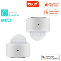 Tuya 2 in 1 Zigbee Mini PIR Motion Detector +Bright Lux Light Passive Infrared Security Burglar Alarm Sensor