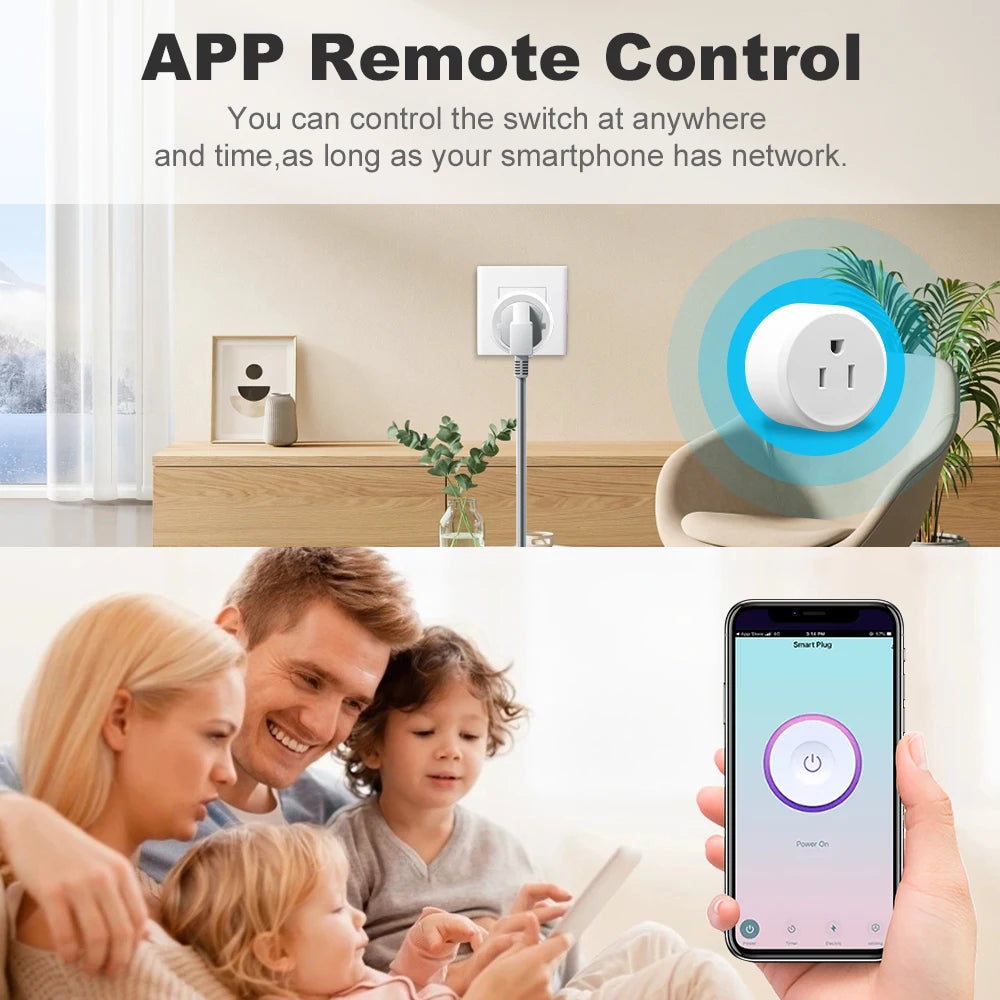 Tuya Wifi US Socket Smart Plug 10A Mobile Phone Remote Voice Control Timing Switch Google Assistant Alexa Voice Control