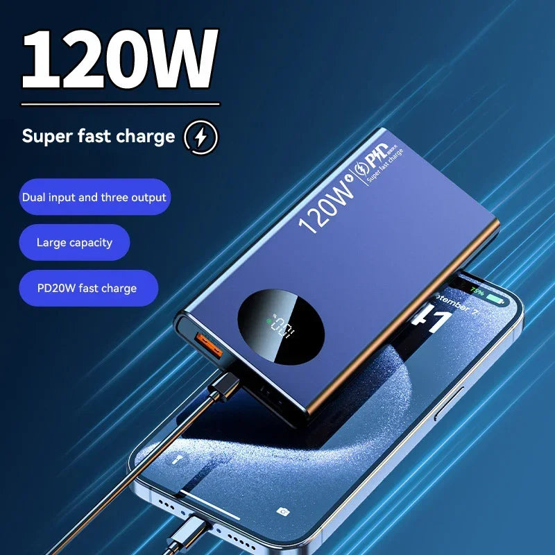 Xiaomi 120W 50000mAh High Capacity Power Bank Fast Charging Powerbank Portable Battery Charger For iPhone Samsung Huawei 2024NEW