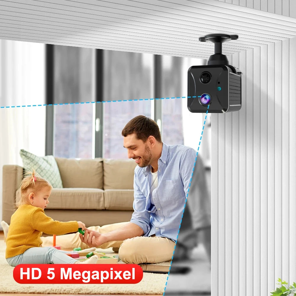 CCTV Camera 5MP 4G Sim Card & Wifi Home Surveillance Camera Intercom PIR Infrared Detection Mini Baby Security IP Camera