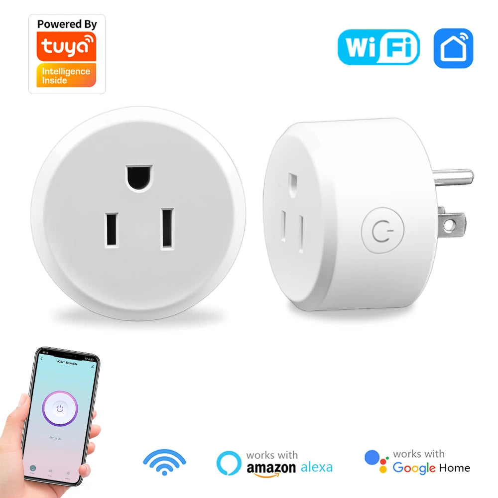 Tuya Wifi US Socket Smart Plug 10A Mobile Phone Remote Voice Control Timing Switch Google Assistant Alexa Voice Control