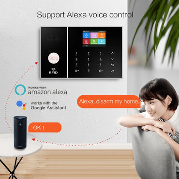 GauTone 3G 4G GSM WIFI Security Alarm System for Home and Business Multi-language Tuya Smart Life APP Control work with Alexa