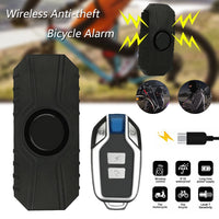 Wireless Bicycle Vibration Alarm USB Charge Waterproof Motorcycle Electric Bike Alarm Remote Control Anti Lost Security Sensor