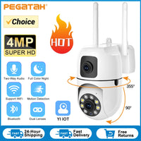 Mini Dual Lens Dual Screen 4K 8MP PTZ WIFI Camera HD IP Camera Outdoor Auto Tracking Security Protection CCTV Surveillance YI IOT