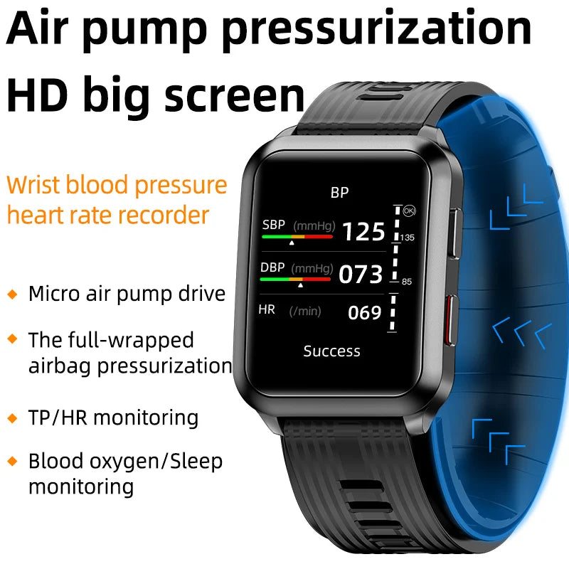 New smart watch air pump air bag precise medical level body temperature heart rate blood pressure blood oxygen monitoring watch