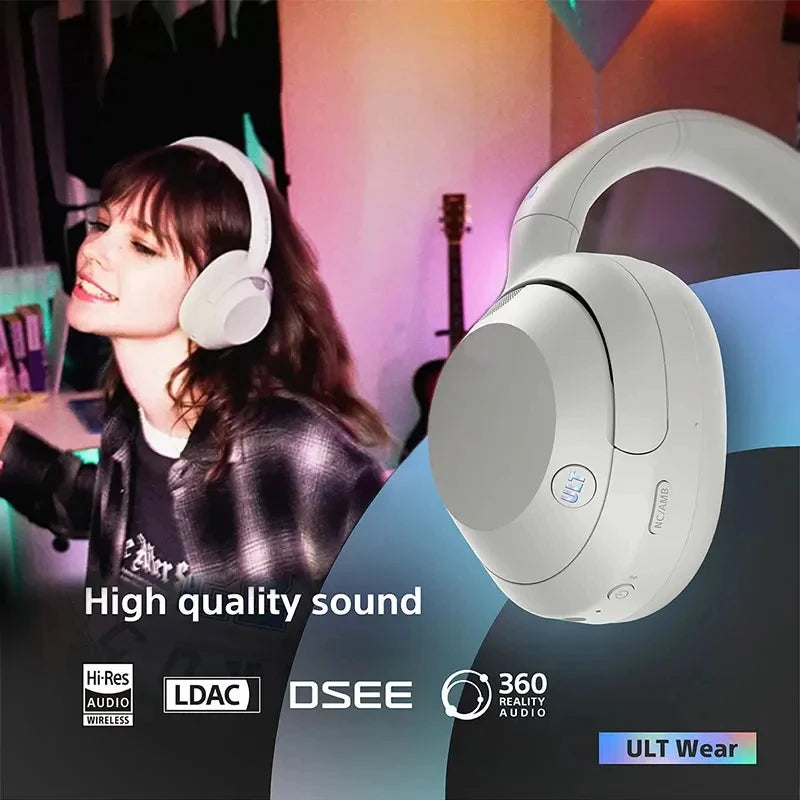 Sony ULT WEAR WH-ULT900N Wireless Noise Canceling Headphones Powerful Bass Foldable Earphone LDAC DSEE™ Dual Connection 3.5mm