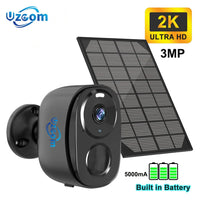 Solar camera CCTV security 3MP Battery Camera With Full Color Night Vision Outdoor wifi surveillance camera security protection