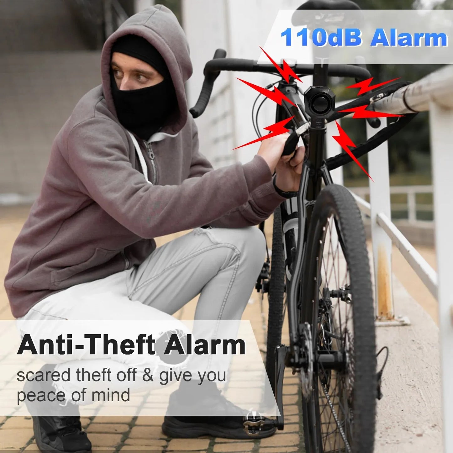 Wireless Bike Vibration Alarm USB Charging Remote Control Burglar Motorcycle Bike Security Detector System Bicycle Alarm