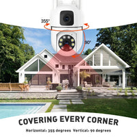 Mini Dual Lens Dual Screen 4K 8MP PTZ WIFI Camera HD IP Camera Outdoor Auto Tracking Security Protection CCTV Surveillance YI IOT