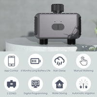 Smart 2 Zone Watering Timer Bluetooth WIFI Garden Automatic Irrigation System Drip Sprinkler Controller Valve Smart Life Tuya