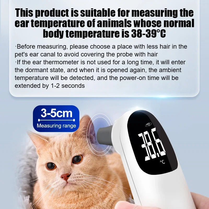 Pet Dog Cat Ear Digital Thermometers Animal Measuring Non-Contact Electronic Highly Accurate For Home and Clinic Use