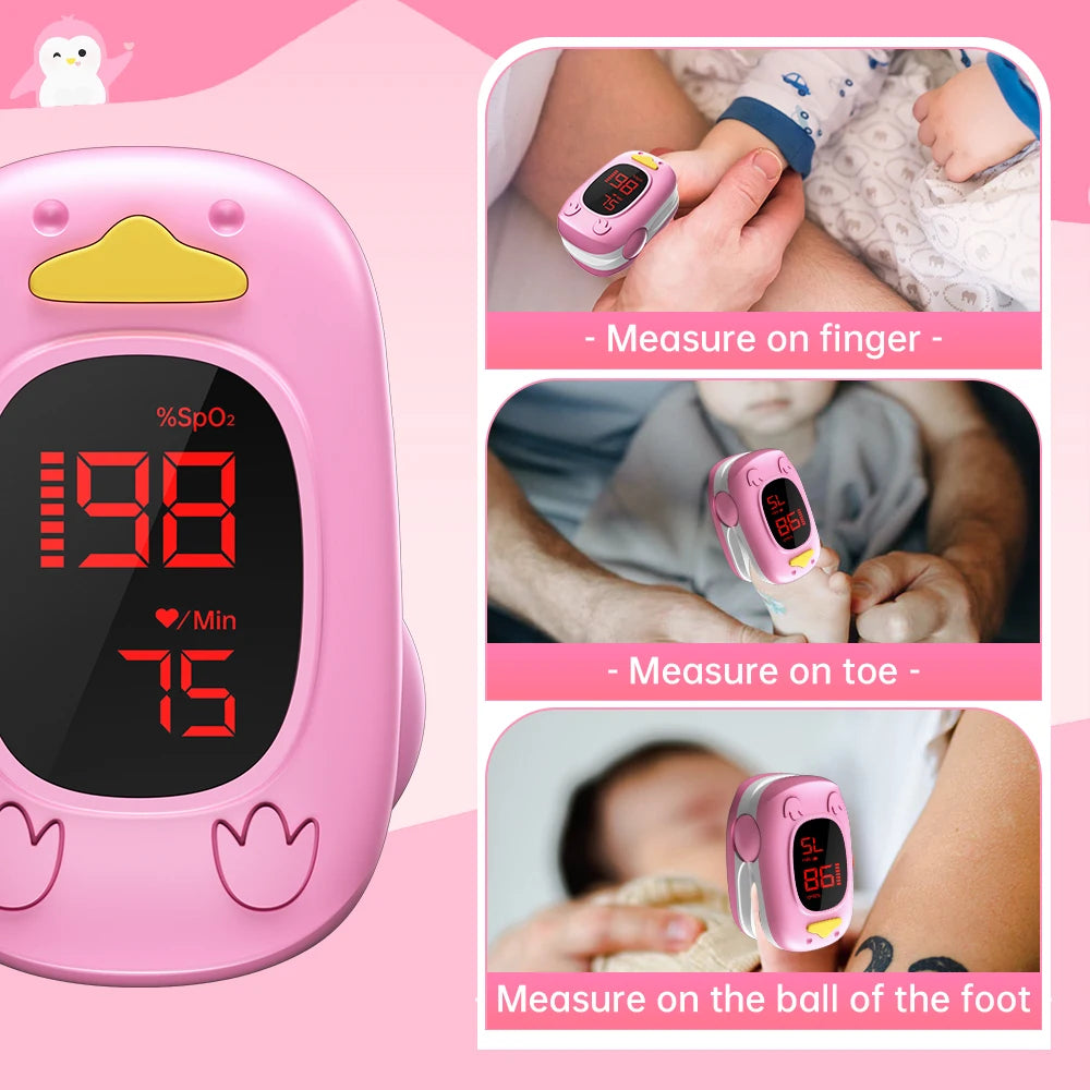 HealthTree Medical Baby Finger Pulse Oximeter Pediatric SpO2 Blood Oxygen Saturation Meter Neonatal Infant Children Kids