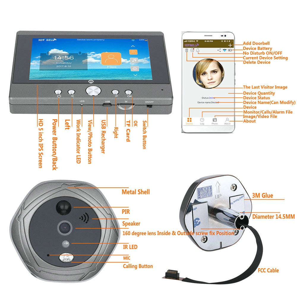 Wireless Digital Peephole Door Viewer