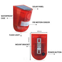 Solar Infrared Motion Sensor Alarm With Siren Strobe