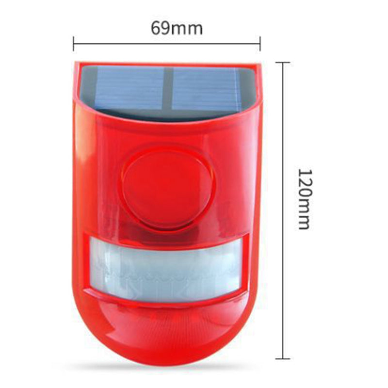 Solar Infrared Motion Sensor Alarm With Siren Strobe